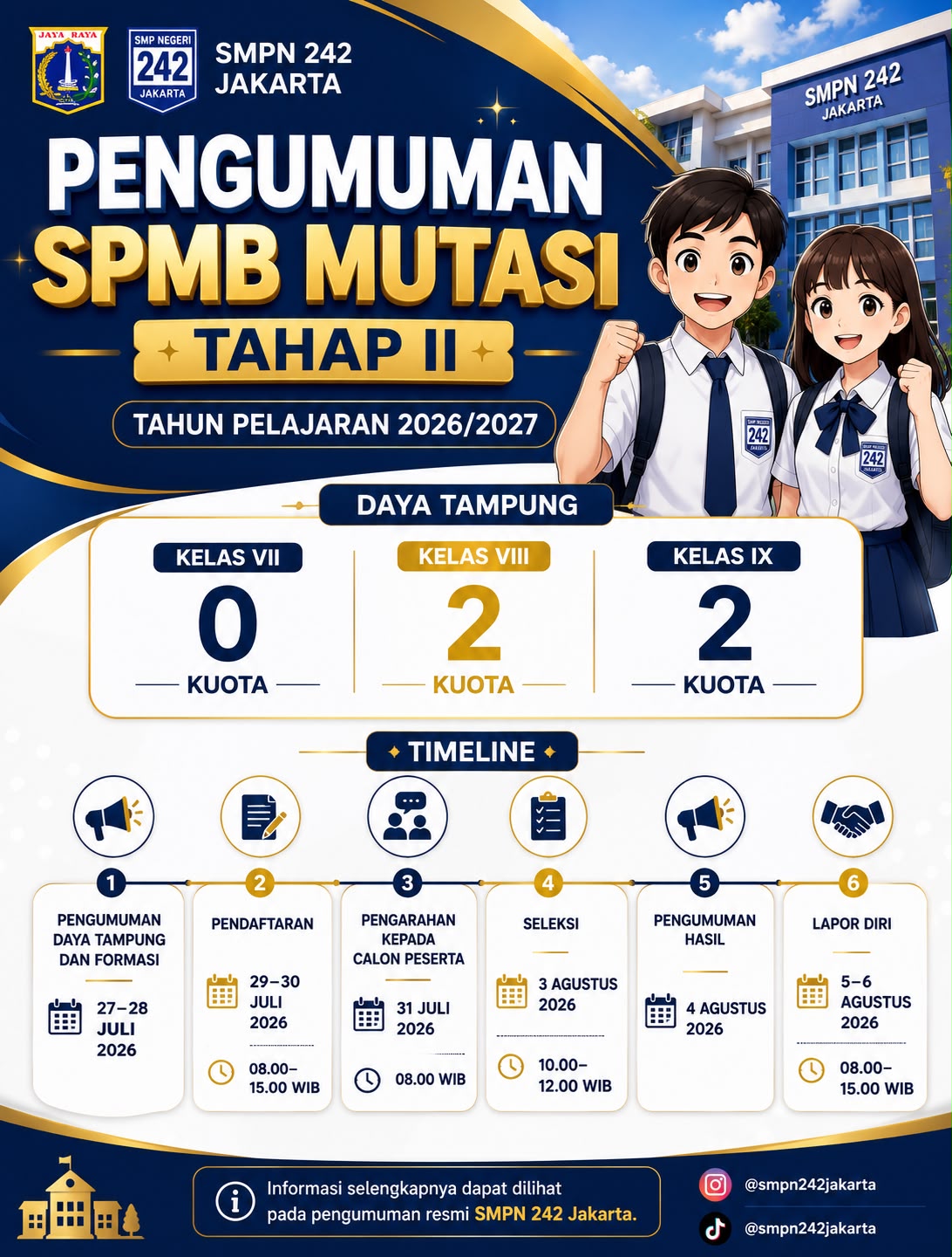 Pengumuman Mutasi Semester Ganjil  Tahap II Tahun Pelajaran 2026/2027